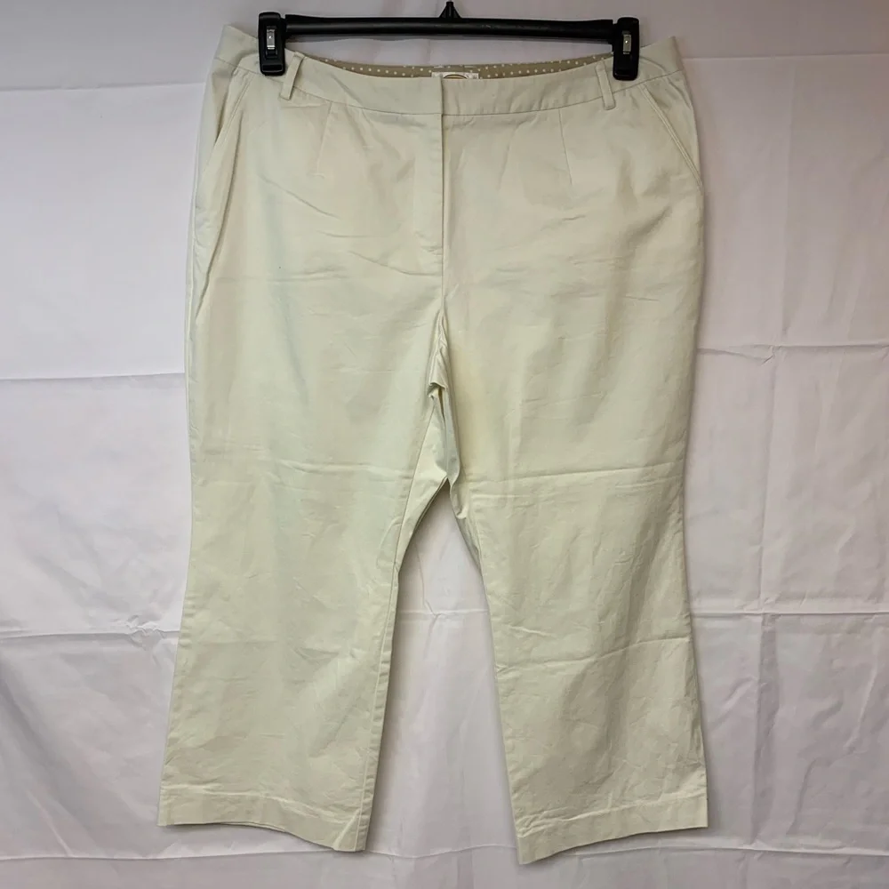 Talbots Capri Pants Khaki Classic Causal Preppy Neutral Timeless SZ 18W Petite - Picture 1 of 10